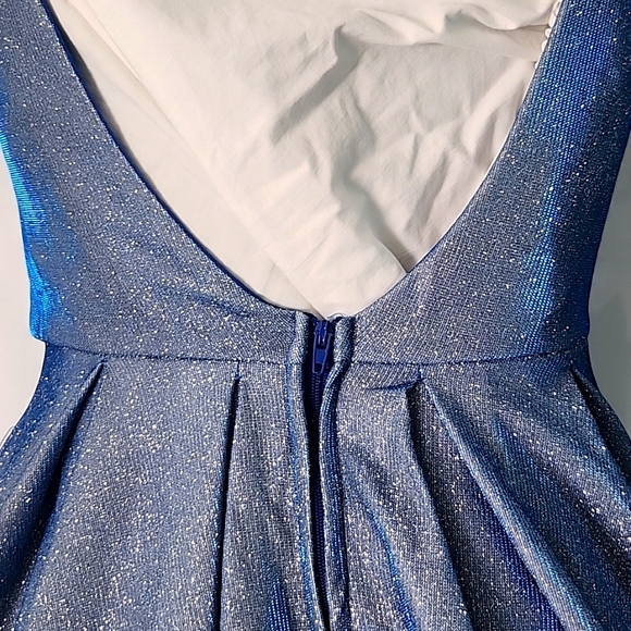 Beautiful Sparklying Holographic Blue Prom Dress - Picture 6 of 7